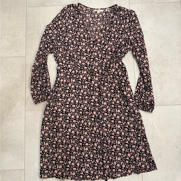Boden Dresses & Skirts - Boden Black and Pink Floral Long Sleeve Dress
